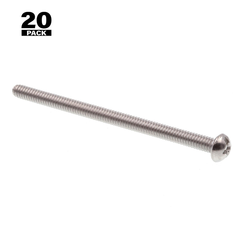 Prime-Line 9003968 Machine Screw, Round Head, Slotted/Phillips Combo, #8-32 X 2-1/2 in, Grade 18-8 Stainless Steel, Pack of 20 20 Pack