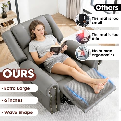 B Shape Corduroy Recliner Foot Pillow, Foam Extra Large Foot Rest Cushion with Adjustable Straps, Suitable for Bed Chair Sofa Headrest Back Lumbar Leg Support Pillow (Dark Grey) Dark Grey