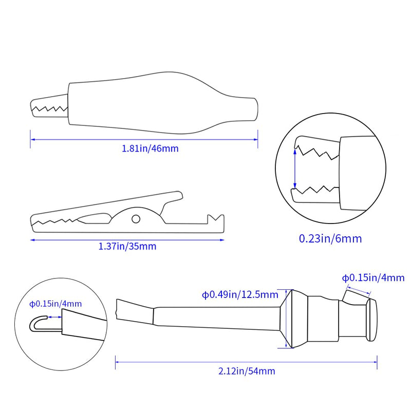 [Australia - AusPower] - BNC Male Plug to Banana Socket Oscilloscope Accessory Set, Test Lead Kit(7pcs) 