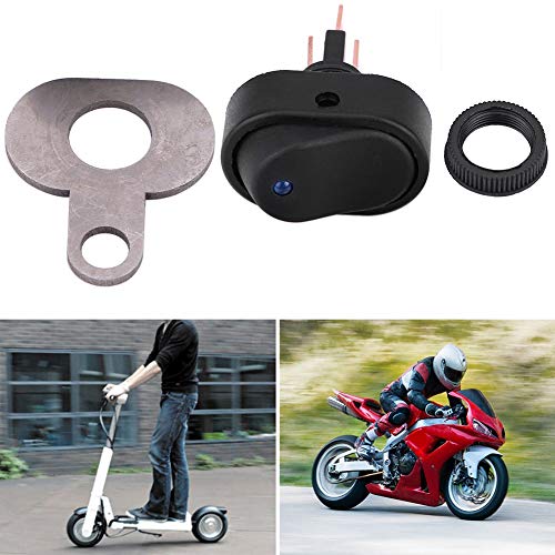 Motorcycle LED Headlight Switch, 12 V Motorcycle Scooter Switch On/Off Headlight Handlebar Waterproof Switch Button Pressure Switch (D Type)