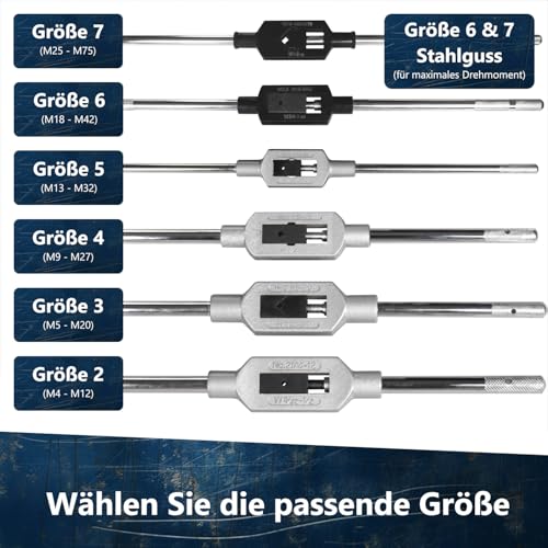 Tap Wrench M1-M8 | Adjustable PRO Tap Wrench for Taps | Choice of Different Holders, Adjustable for Tap Cutter Set (M1-M8 | Size 0) (M1-M8 | Size 0)