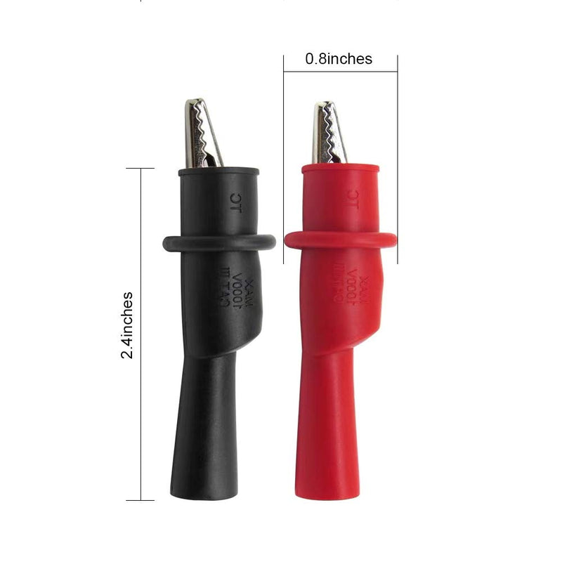 [Australia - AusPower] - 4PCS Silicone Alligator Clips Set, Professional 1000V 10A Alligator Clip Test Kit, Banana Test Lead Probe Clip, Test Extension Suitable Used in Laboratory Electric Testing Work and Cable Lead Clip 