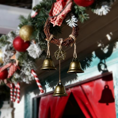 Witch Bells for Door Knob, Handmade Witchcraft Decor for Home Protection, Wiccan Altar Supplies, Witchy Pagan Supplies for Attracts Positive, Boho Gift for Garden, Kitchen, Witches Aesthetic Things 1