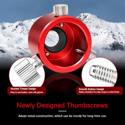 Astromania Polar Scope Adapter Metal Red for Right Angle Viewfinder With Polar Scope Metal Adapter