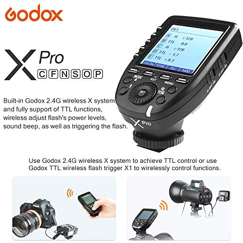 GODOX Xpro-F TTL Flash Trigger Transmitter 1/8000s High Speed Sync TTL Autoflash Built-in Godox X System with LCD Screen for Fuji Fujifilm Camera (XPRO-F)