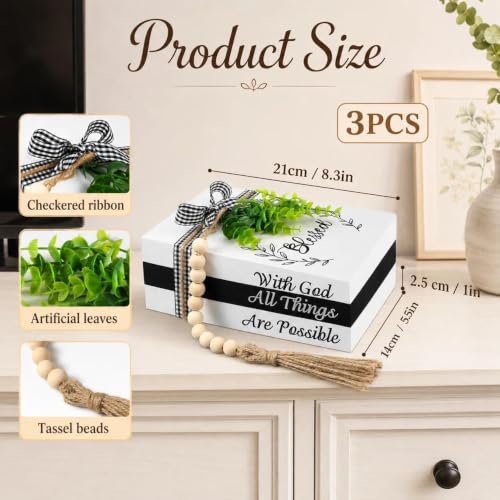 3Pcs Christian Bible Theme Decorative Books, Christian Gifts for Women