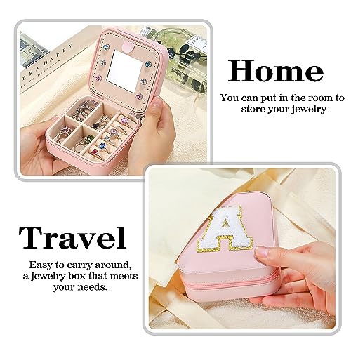 Parima Gifts for Girls - Jewelry Box for Girls Fashion, Travel Jewelry Case Organizer Box for Teen Girl Gifts | Birthday Gift - Letter G, Pink