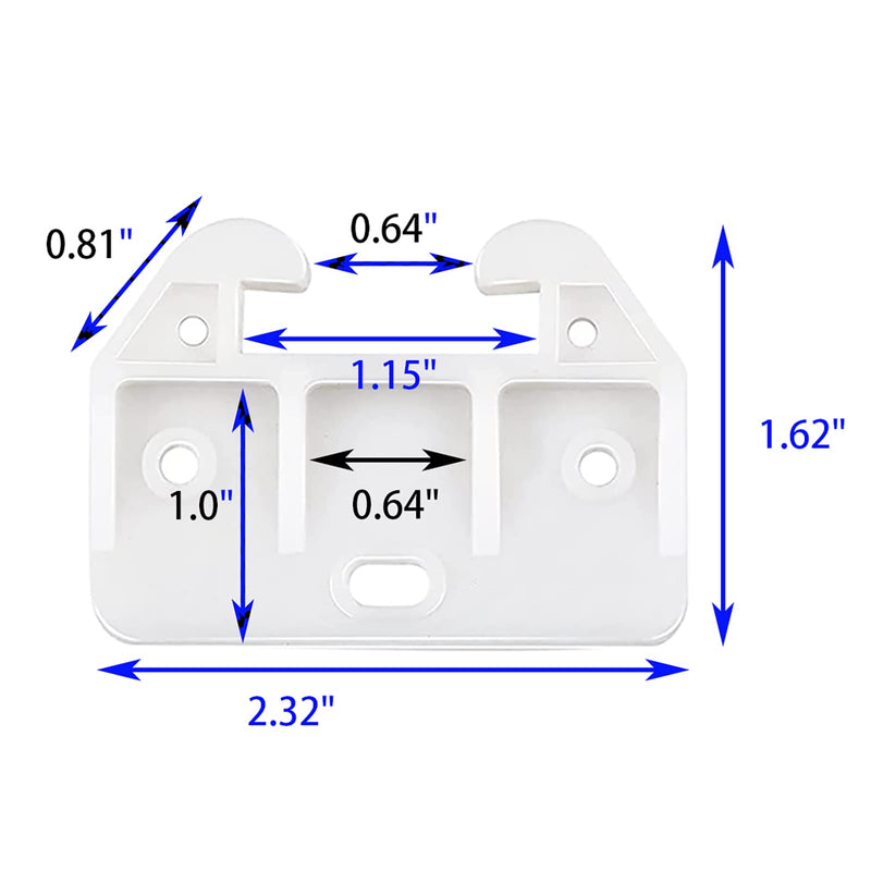 [Australia - AusPower] - FDXGYH 10 Pcs Plastic Drawer Guides Drawer Track Guides Drawer Rail for Dressers Hutches and Drawer Systems [White] 58×41×16mm 