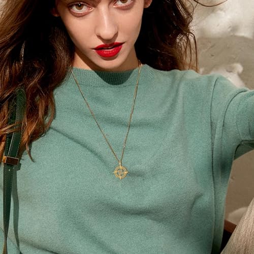 UNIFT Saint Brigid Cross Necklace Stainless Steel Irish Traditional Celtic St. Brigid Cross Pendant Necklace Religious Talisman Jewelry (gold)