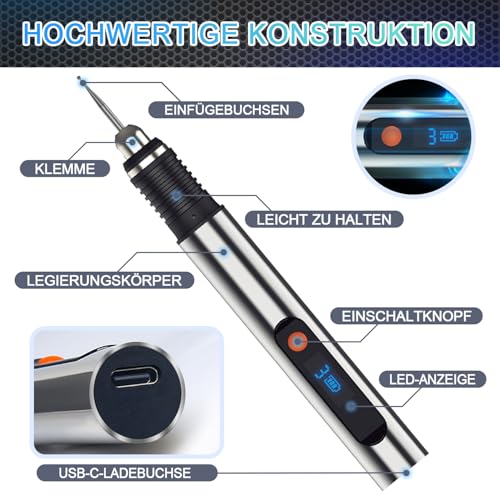 3.7V Mini Multi-Function Tool with 21000RPM and 33 Accessories for Drilling, Power Tool for Sanding, Polishing, Drilling, Engraving