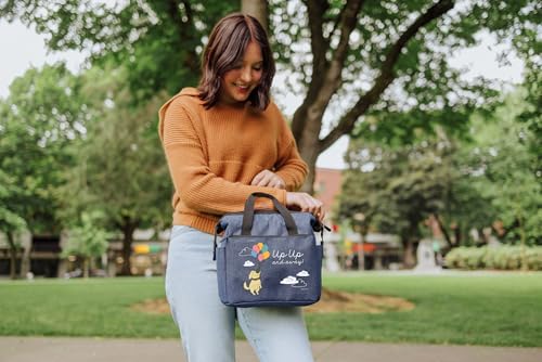 PICNIC TIME Disney UP On The Go Insulated Lunch Bag, Soft Cooler Lunch Box, Leak Resistant Reusable Lunch Tote, Work Lunchbox, Thermal Cooler Bag with Dual Compartments, (Navy Blue)