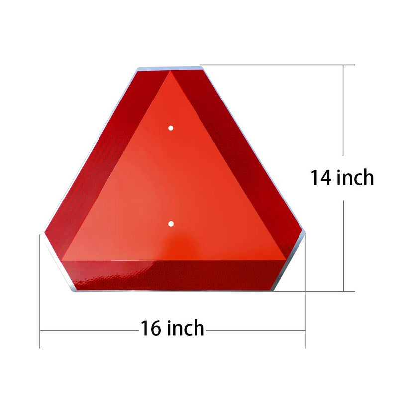 Slow Moving Vehicle Sign,Safety Triangles dot Approved Triangle Sign 14"x16"50-mil Thick Aluminum Diamond Grade Reflective,Up to 7 Years of Outdoor use for Golf Cart | 50 Mil Aluminum Reflective Triangle Sign, Great For Golf Cart, Tractor, Farm Vehicle...