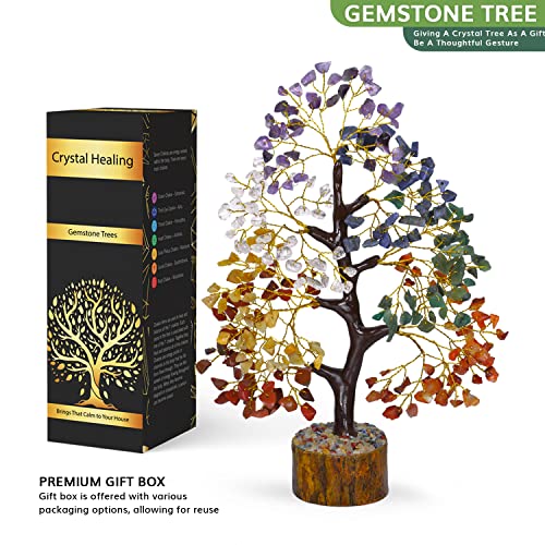 NARIBABU Seven Chakra Tree - Crystal Money Tree - Crystals and Gemstones Healing - Chakra Crystal Tree - Meditation Accessories - Home Decor - Spiritual Gifts for Women