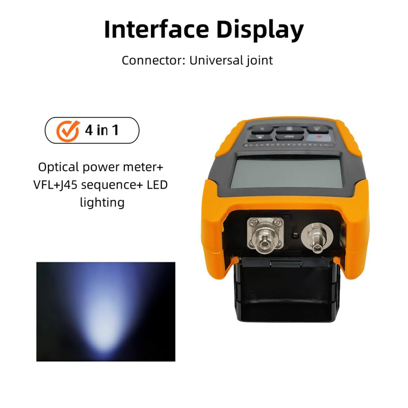[Australia - AusPower] - Mini Optical Power Meter,Portable Fiber Optical Power Meter with Universal FC/SC/ST Interface and LED/VFL/RJ45 Sequence Function, 850/980/1270/1300/1310/1490/1550/1577/1625/1650 nm OPM530-05 