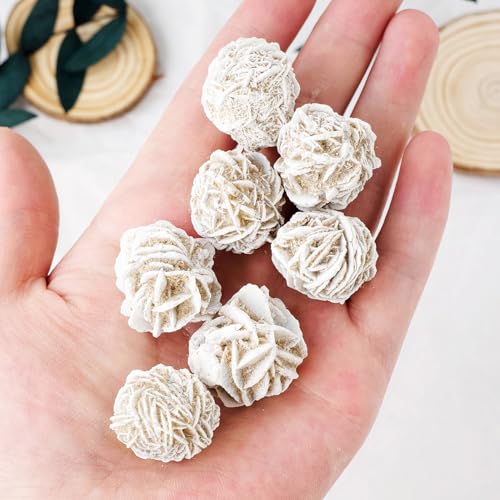 Apengshi Desert Rose Raw Crystals Natural Crystal and Healing Stones Rough Rocks Reiki Chakra Fountain Home Garden Decor Yoga Meditation DIY Stone 1.2-2''