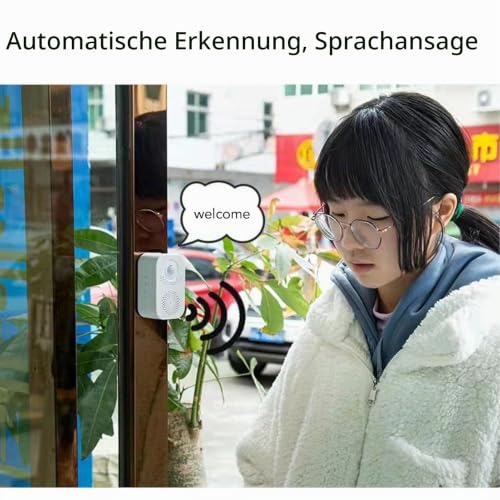 Motion Activated Voice Player, PIR Infrared Motion Sensor, Activated Sound Speaker with USB Cable, Door Welcome Alarm for Shop, Factory Supermarket