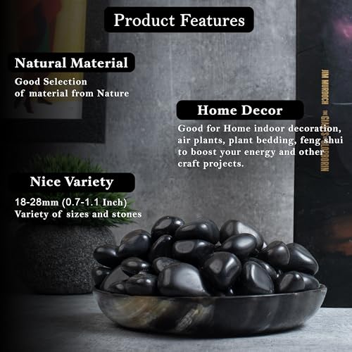 Crocon Stones and Crystals Bulk 2000+ Carats Natural Crystal Kit for Reiki Healing Crystal Polished, Tumble Stones, Chakra Balancing, Gift, Home Decor Size Black Tourmaline Tumble 1 Pound