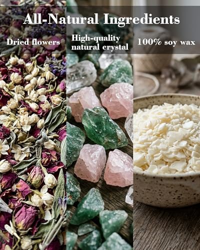 Natural Crystal Candle,Abundance, Crystal Ritual, Spiritual, Money Prosperity, Candle Spell.(Abundance) Abundance