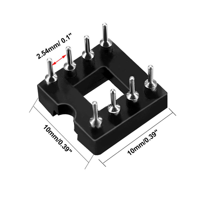[Australia - AusPower] - uxcell 10pcs DIP IC Chip Socket Adaptor 2.54mm Pitch 7.6 Row Pitch 2 Row 8 Round Pins Soldering 