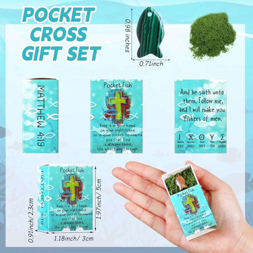 Colingmill 60 Set Mini Jesus Fish Pocket Hug Tokens, Christian Gifts Bulk