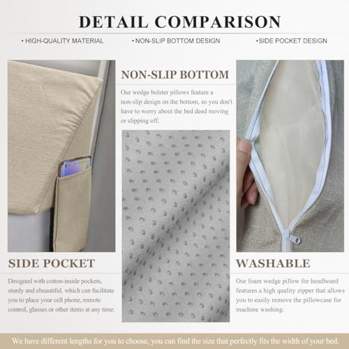 Bed Wedge Pillow for Headboard, Mattress Wedge Stopper Pillow, Bed Gap Filler, Close The Gap (0-12") Between Headboard and Mattress, Stop Losing Your Pillows(Twin/Twin XL-39x6x6in-Black) Black Twin/Twin XL-39x6x6in