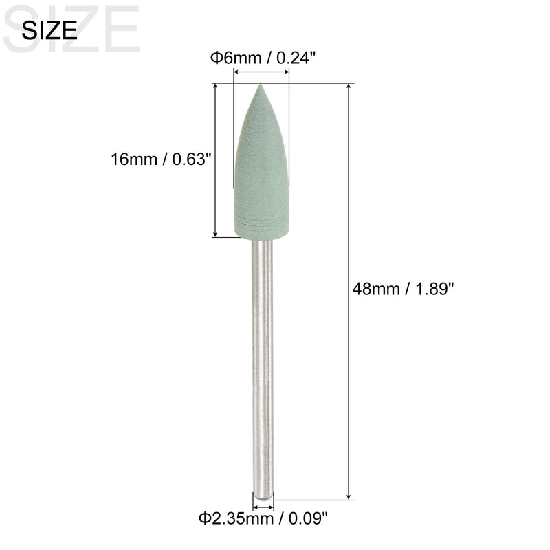 [Australia - AusPower] - sourcing map Pack of 6 800 Grit Whetstone 1/4 Inch Shank 1/9 Inch Diameter Pointed Sanding and Polishing Heads for Deburring Buffing 