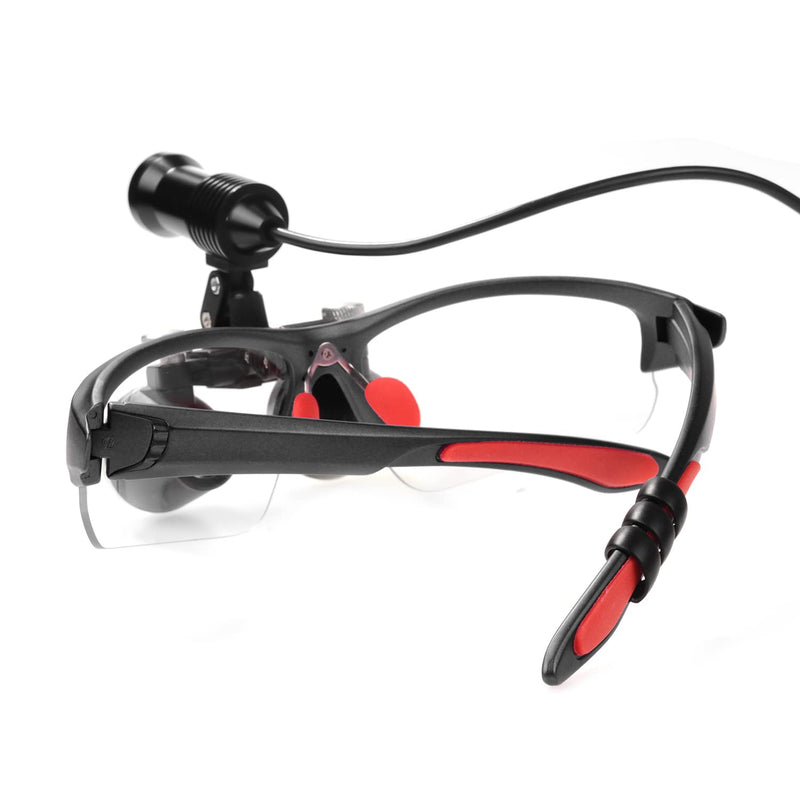 [Australia - AusPower] - DY-409 5W Head Magnifier Adjustable Spotlight Headlight Matte Frame 2.5X/3.5X420mm Binocular Loupe Optical Glass with Aluminum Box (3.5X, Black) 3.5X 