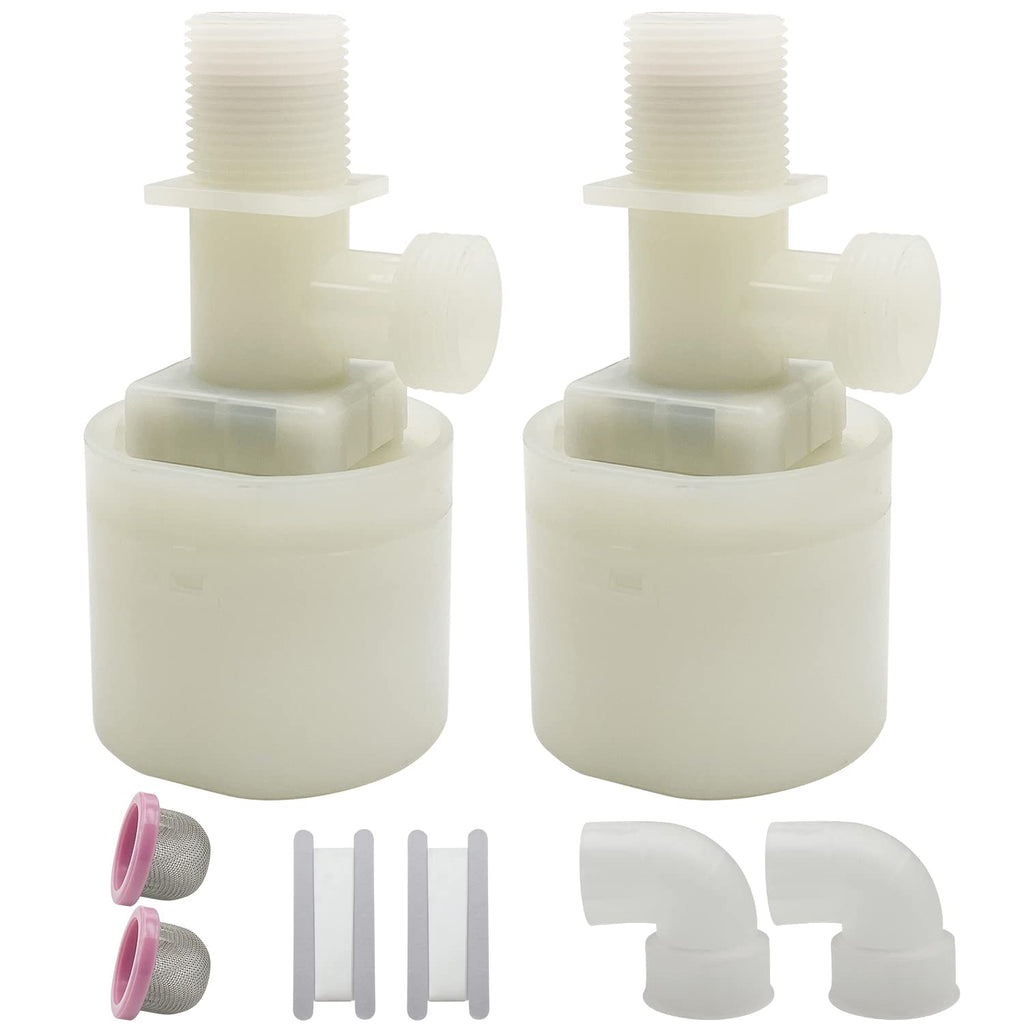 Water Float Valve, Water Level Control Water Tank Traditional Float Valve Upgrade 2 PCS (1/2", up inlet) 0.5 Inch