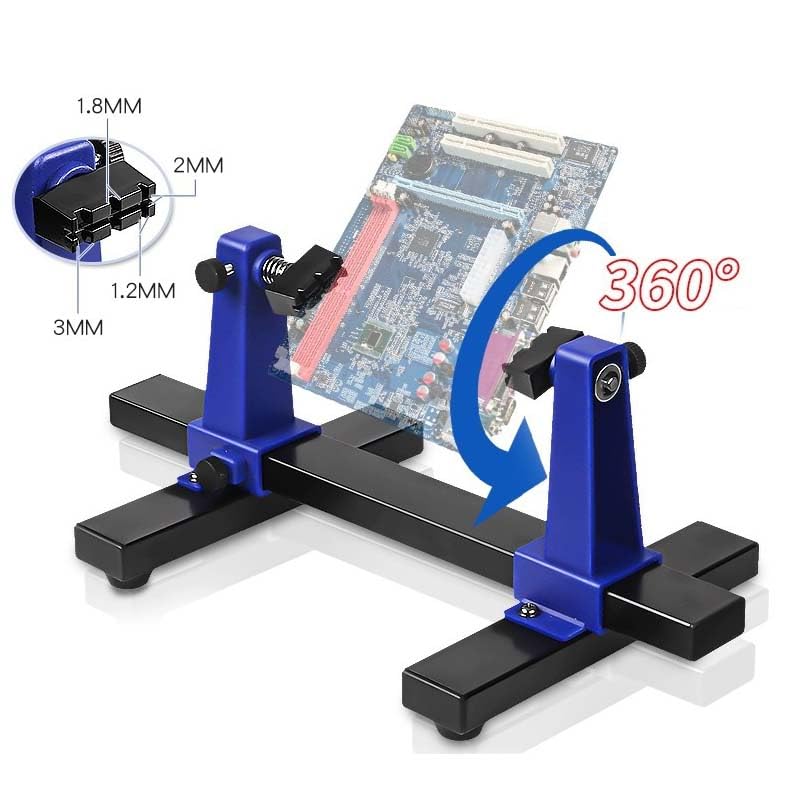 DEVMO Circuit Board Holder,Adjustable Printed Circuit Board Holder Frame PCB Soldering and Assembly Stand Clamp Repair Tool 360 Degree Rotation