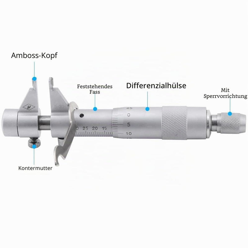 Internal Micrometer, 5-30mm 0.01mm Inner Dimension Micrometer Inner Diameter Hole Diameter Precision Gauge