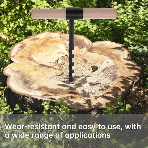 Hand Auger Wood Drill, Bushcraft Gear Hand Auger Wrench, Scotch Eye Multipurpose Manual Survival Drill Bit Woodworking Hole Saw Bit for Outdoor, Camping with Wooden Stick Hand Auger (4PCS) 4PCS