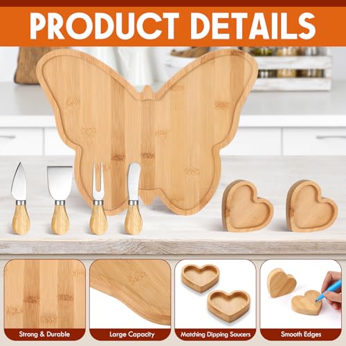 Weysat Butterfly Charcuterie Board Set Platter and Knife Set