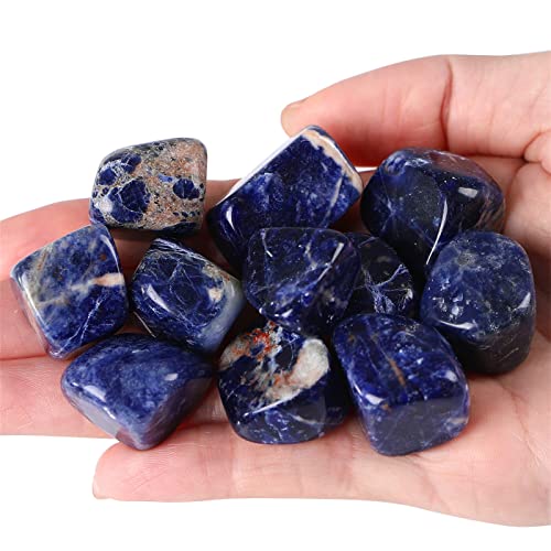 Lapis Lazuli Tumbled Polished Natural Healing Crystals Stones Bulk Stones Crystal for Energy Reiki Tumbling Cabbing Balancing Decoration Gemstones Crystal Healing Meditation Therapy Gift Lapis Lazuli 100g