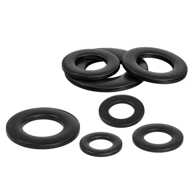 [Australia - AusPower] - M6 Black Flat Washer Stainless Steel, Stainless Flat Washers Black 18-8(304), Pack of 100 M6 Black Stainless 