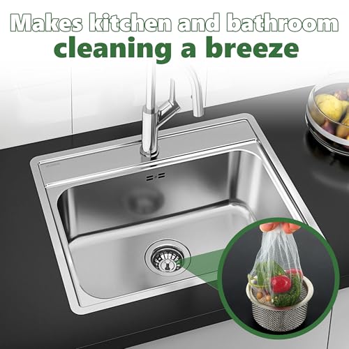Pack of 300 Disposable Sink Strainer Bags, Sink Filter, Kitchen Sink Strainer, Disposable | for sink garbage bags kitchen sink strainer bag filter bags polyester sink strainer for kitchen, sink, bathroom