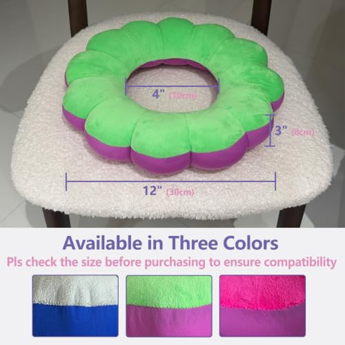 Bed Sore Cushion for Pressure Relief, Donut Pillow for Sitting Sleeping, Flower Positioning Pillow for Ear, Elbow, Leg Support, Desk Nap Pillow for Office, Home, Travel (Magenta & Purple) Magenta & Purple