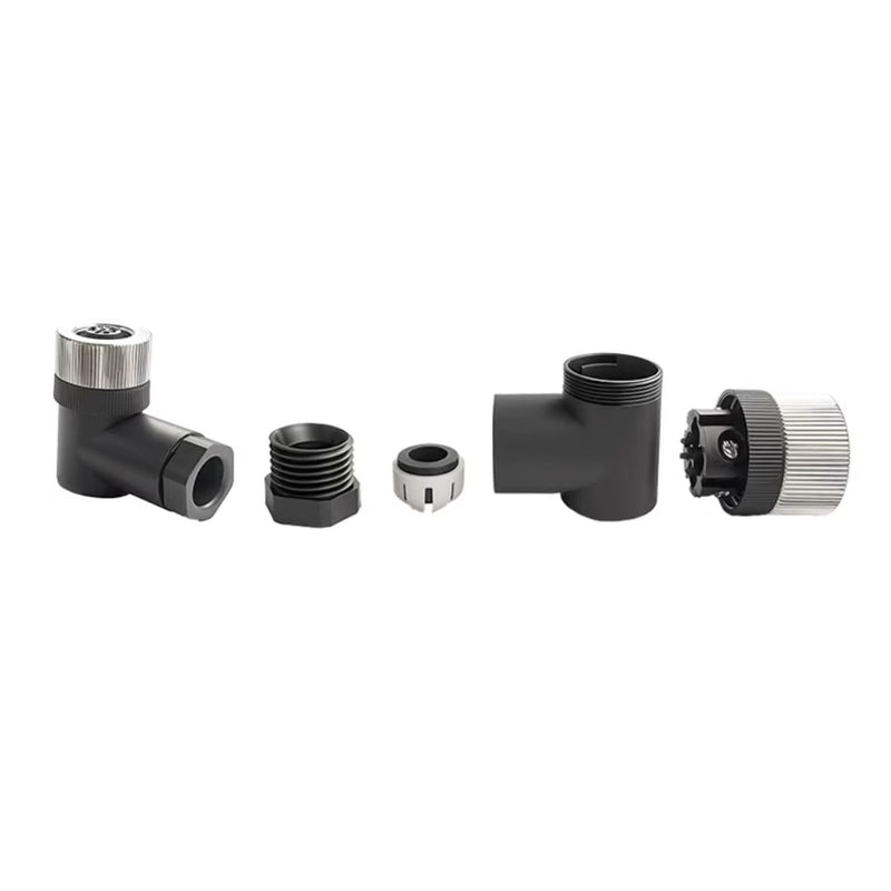 [Australia - AusPower] - 5Pcs M12 5 Pin Female Connector, Right Angle Field Assembly Wireable Adapter 12mm A Code Industrial Circular Connector IP67 Sensor for PG7 Cable Unshiled 125V 4A AC/DC for Electric Bicycles (Female) 