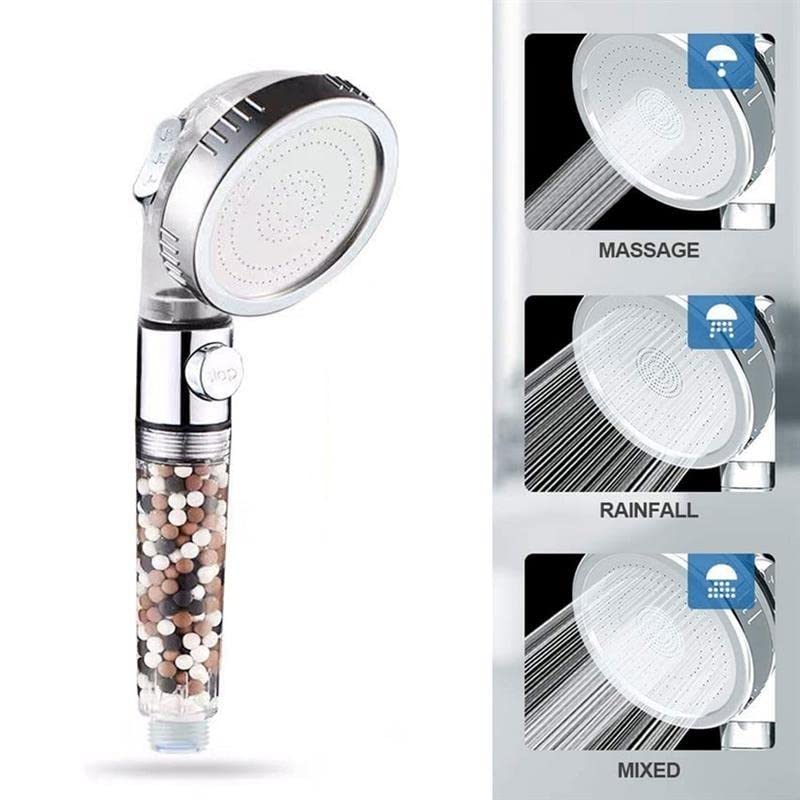 MineralStream Ionic Shower Head 2.0 | High Pressure Water Saving Showerhead with Filter Beads | Eco Water Spa Shower Heads for Hair & Skin Health