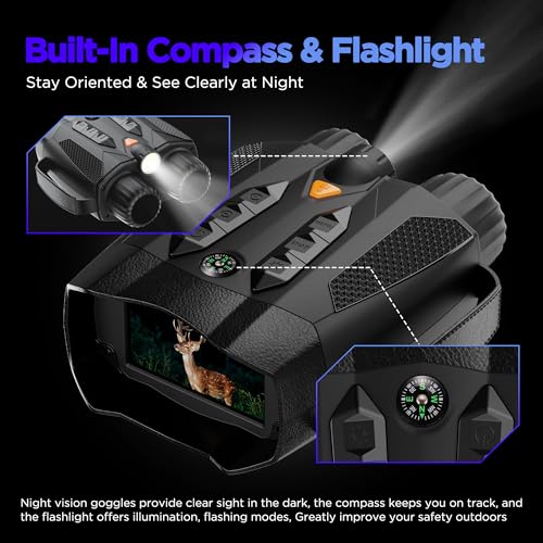 Night Vision Goggles for Adults 4k: Tactical Binoculars with Camera - Infrared Goggles for Hunter - Digital Electronics Gift - Hunting Gifts for Men/Dad/Husband - Cool Tech Gadgets for Camping/Boating