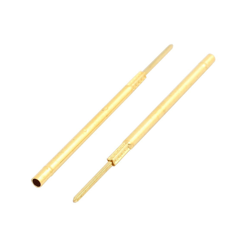 [Australia - AusPower] - uxcell 100pcs R100-2W 1.67mm Dia 39mm Length Metal Test Probe Needle Cover Gold Plated 
