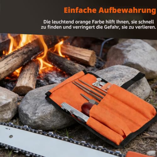 Chainsaws Sharpening Files Sharpening Set Universal Field Chainsaw Sharpener | Contains 4.0, 4.8, 5.5 mm for sharpening saw chains. Includes round file, flat file, depth gauge, file guide, handle and bag