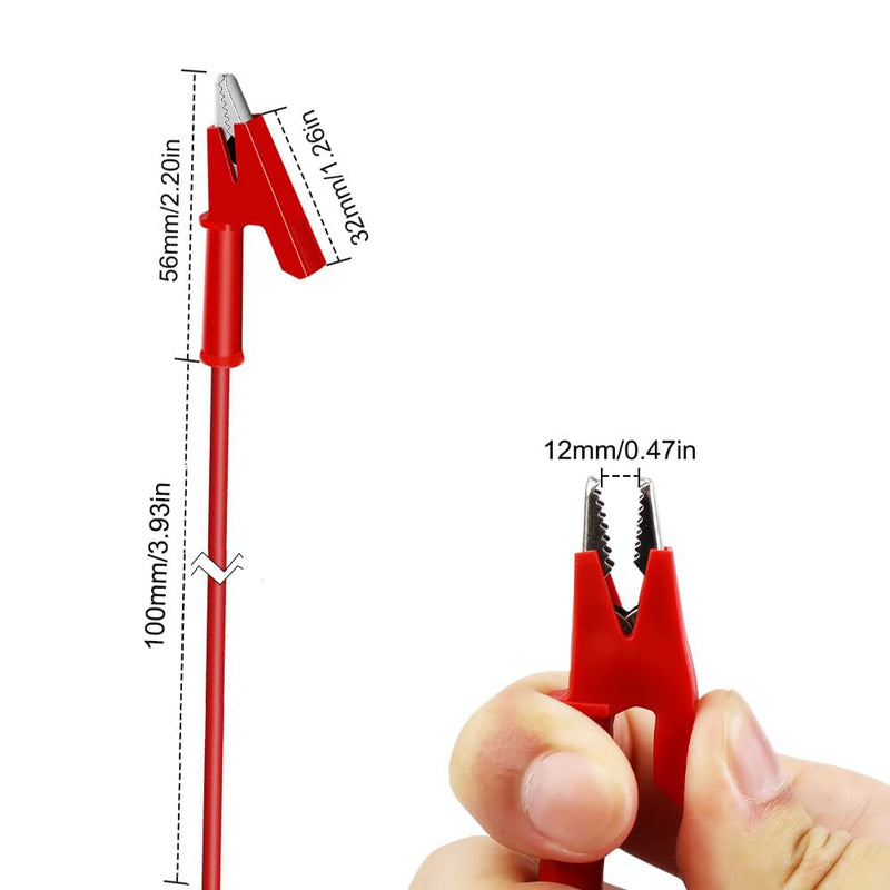 [Australia - AusPower] - Dual Ended Alligator Clips Test Lead, 15A Alligator Clip to Alligator Clip Jumper Wires Electrical Crocodile Gator Clamps Cables for Multi Meter Electronic Testing (3.3Ft/1M, Black & Red) 