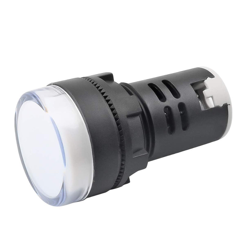 [Australia - AusPower] - 12V 20mA Energy Saving Indicator Light Mounting Hole Size 22mm (7/8 Inch) 10 Pcs (White) 