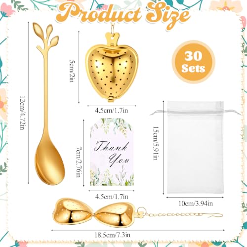 30 Sets Bridal Shower Gold Tea Party Favor for Guest