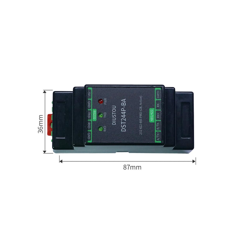 3-in-1 RS232 to RS485/RS422 Converter Module with Isolation Protection - Full-Duplex RS422 & Half-Duplex RS485 2Mbps Speed 5V Powered LED Indicators Rail-Mount for Industrial Communication