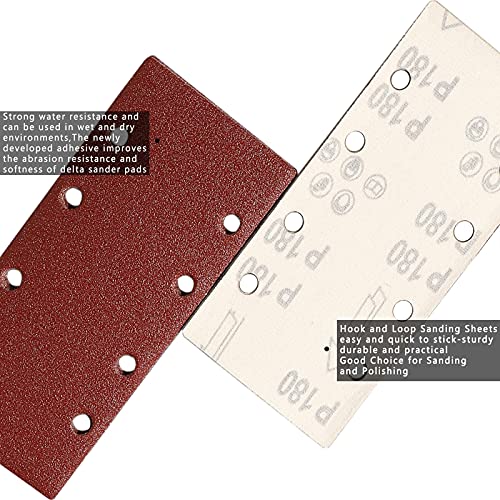 Stebruam 48-Piece Sandpaper Velcro 93 x 185 mm Grit 40-400 Sanding Sheet | Various grit 40/60/80/120/180/240/320/400 sandpaper Velcro set, 8 holes for wood, metal, varnish, paint 93 x 185 sheets of sandpaper grit mixed