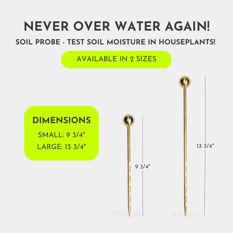 Monitor Brass Soil Probe, Soil Sampler and Plant Moisture Meter, No Batteries Required, Root Aerator and Plant Water Monitor Large