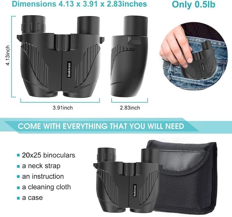 20x25 High Powered Binoculars for Adults,Black Black