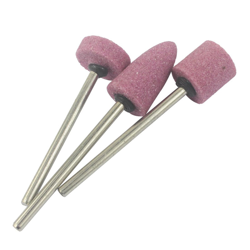 [Australia - AusPower] - 𝐋𝐮𝐨 𝐤𝐞 10 Pcs 85mm Extra Long Shank Rotary Grinding Stones - 1/4'' Round Shank Abrasive Stone Mounted Grinding Bits for Rotary Tools, Drill, Grinder 