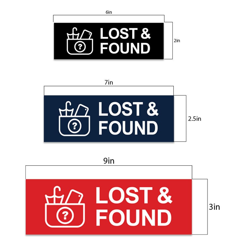 Basic Lost And Found Sign (Black) - Large 2 Pack 3 x 9" - Large (2 Pack) Black